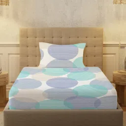 Urban Space Serene 200 Tc Cotton Bedsheets For Single Bed - Oval Blue-picture-16