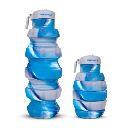 Vector X Flexible Sipper Water Bottle Silicone 500 ML Blue image 1