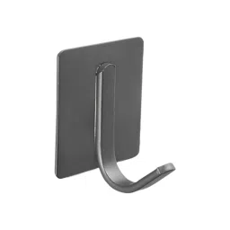 Kuber Industries 4 Pieces Towel Hooks | Self Adhesive Wall Hooks Grey image 2