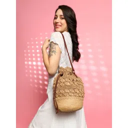 Haute Sauce Beige The Straw Bucket Bag image 1