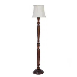 devansh Calloway Brown Cotton Shade Floor Lamp image 2