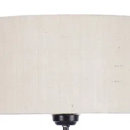 devansh Ace White Natural Fiber Floor Lamp with Black Iron Base image 2