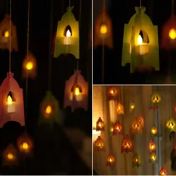 Island Rangoli Deep Shikha Wall Lanterns Decor (Set Of 6) image 3