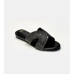 Heel Your Sole Dazzle Embellished Flats-Black image 3