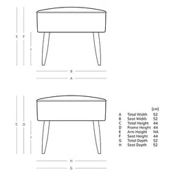 home lifestylez Billie Fabric Ottoman image 3
