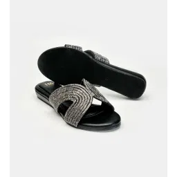 Heel Your Sole Dazzle Embellished Flats-Black image 4