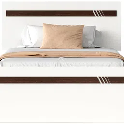 bluewud Pollo Engineered Wood Single Size Non Storage Bed in Wenge & White Finish image 3