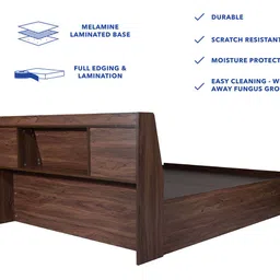 direct factory to home private limited (df2h) Timber Engineered Wood Queen Size Box Storage Upholstered Bed in Walnut ... image 5