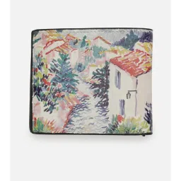 Louis Philippe Men Multi-Color Printed Genuine Leather Wallet image 5