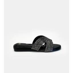 Heel Your Sole Dazzle Embellished Flats-Black image 5