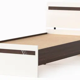 bluewud Pollo Engineered Wood Single Size Non Storage Bed in Wenge & White Finish image 4