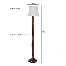 devansh Calloway Brown Cotton Shade Floor Lamp image 4
