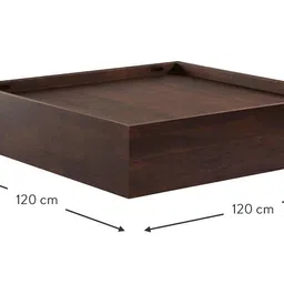 woodenmood Mary Square Solid Wood Coffee Table in Semi Gloss Finish image 5