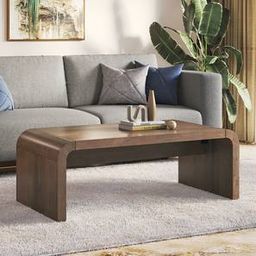 urban ladder Quinn Rectangular Solid Wood Coffee Table in Danish Walnut Finish-picture-3