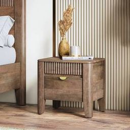 urban ladder Toledo Solid Wood Bedside Table in Danish Walnut Finish-picture-23