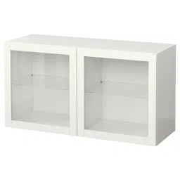 ikea bestå Wall-mounted cabinet combination, white/Sindvik clear glass, 120x42x64 cm-picture-10