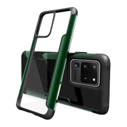 inbase in base Ipak Tuf Polyurethane Back Cover for SAMSUNG Galaxy S20 Ultra (Lightweight, Green with Black) image 4