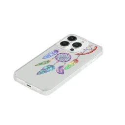 Macmerise Dream Catcher Feathers Liquid Silicone Back Cover for Apple iPhone 14 Pro Max (Supports Wireless Charging, Multi Color) image 4