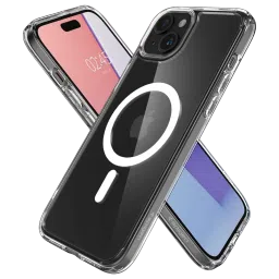 spigen Ultra Hybrid TPU & Polycarbonate Back Cover for Apple iPhone 15 Plus (Supports Wireless Charging, White) image 5