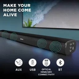 GIZmore BAR6100 60W Bluetooth Soundbar with Remote (360 Degree Surround Sound, 2.0 Channel, Black) image 4