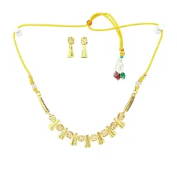 shreeji jewels Gold Plated Stone-Studded Jewellery Set-picture-23