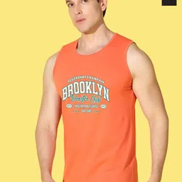 WOOSTRO Pack Of 2 Printed Combed Cotton Gym Vests -VWS26(BKLN ORANGE)(98 BLACK)-picture-22