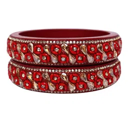 TAJ BRIDAL STORE Set Of 2 Kundan Studded Bangles image 4