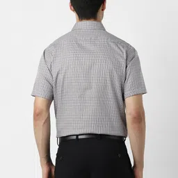 Van Heusen Micro Checks Checked Spread Collar Pure Cotton Formal Shirt image 2