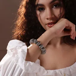 PANASH Women Brass Silver-Plated Bracelet-image-27