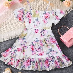Miss & Chief Floral Print Georgette Fit & Flare Midi Dress-picture-47