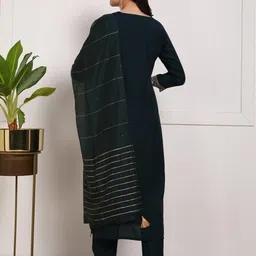 moda rapido NEW ETHNIC 4 YOU Embroidered Silk Blend Kurta Sets image 5