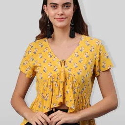 fuchsia PRETTY LOVING THING Women Floral Printed A-Line Top-picture-23