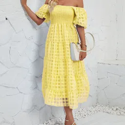 Routes by All About You Women Off-Shoulder A-Line Midi Dress image 4