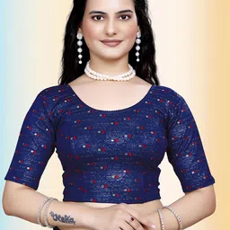 TANISHM FEB TEX Printed Cotton Round Neck Saree Blouse-picture-15