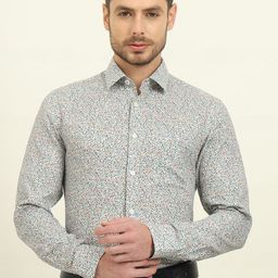 JADE BLUE Men Slim Fit Spread Collar Micro Ditsy Printed Cotton Formal Shirt-picture-26