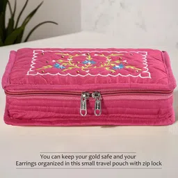 Kuber Industries Yellow & Magenta 3 Pieces Self Design Jewellery Organisers image 2