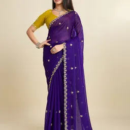 Kandora Embellished Beads and Stones Pure Chiffon Saree-image-68