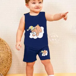 Kwitchy Unisex Kids Printed Pure Cotton T-shirt With Shorts-picture-20