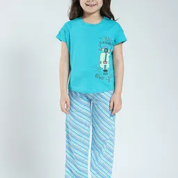 Monte Carlo Girls Printed Round Neck T-shirt With Trouser-image-4