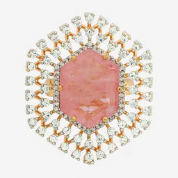 Kushal's Fashion Jewellery Gold-Plated Cubic Zirconia Studded Adjustable Finger Ring image 4