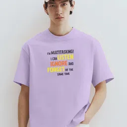 MaverIQ Men Typography Printed Round Neck Cotton Oversized T-shirt-picture-13