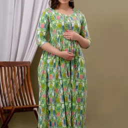 Vorcia Febtex Printed Flared Feeding Ethnic Dresses-picture-38