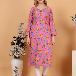 Tulip Eden Women Floral Printed Flared Sleeves Gotta Patti Floral Kurta-picture-18