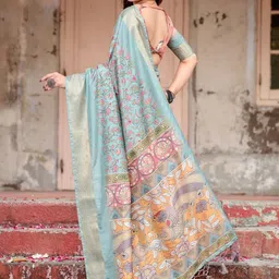 ALMAARI FASHION Floral Printed Jamdani Saree image 2