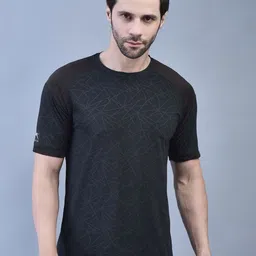 Shiv Naresh Men Abstract Printed Round Neck Slim Fit T-shirt image 1