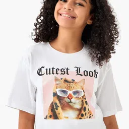 Juniors by Babyshop Girls Printed T-shirt-image-5