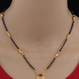 Ramdev Art Fashion Jwellery Brass Gold Plated Mangalsutra-picture-31