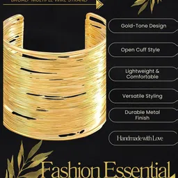 ORANGENYSHA Gold-Plated Artificial Stone Studded Jewellery Set With Cuff Bracelet image 5