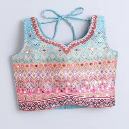 JAY NAGNATH FAB Girls Printed Mirror Work Ready to Wear Lehenga & Blouse With Dupatta image 2