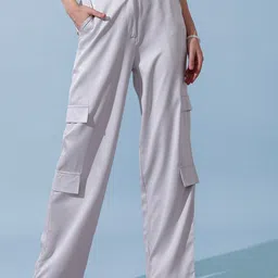 STREET 9 Women Relaxed Loose Fit High-Rise Trousers-picture-25